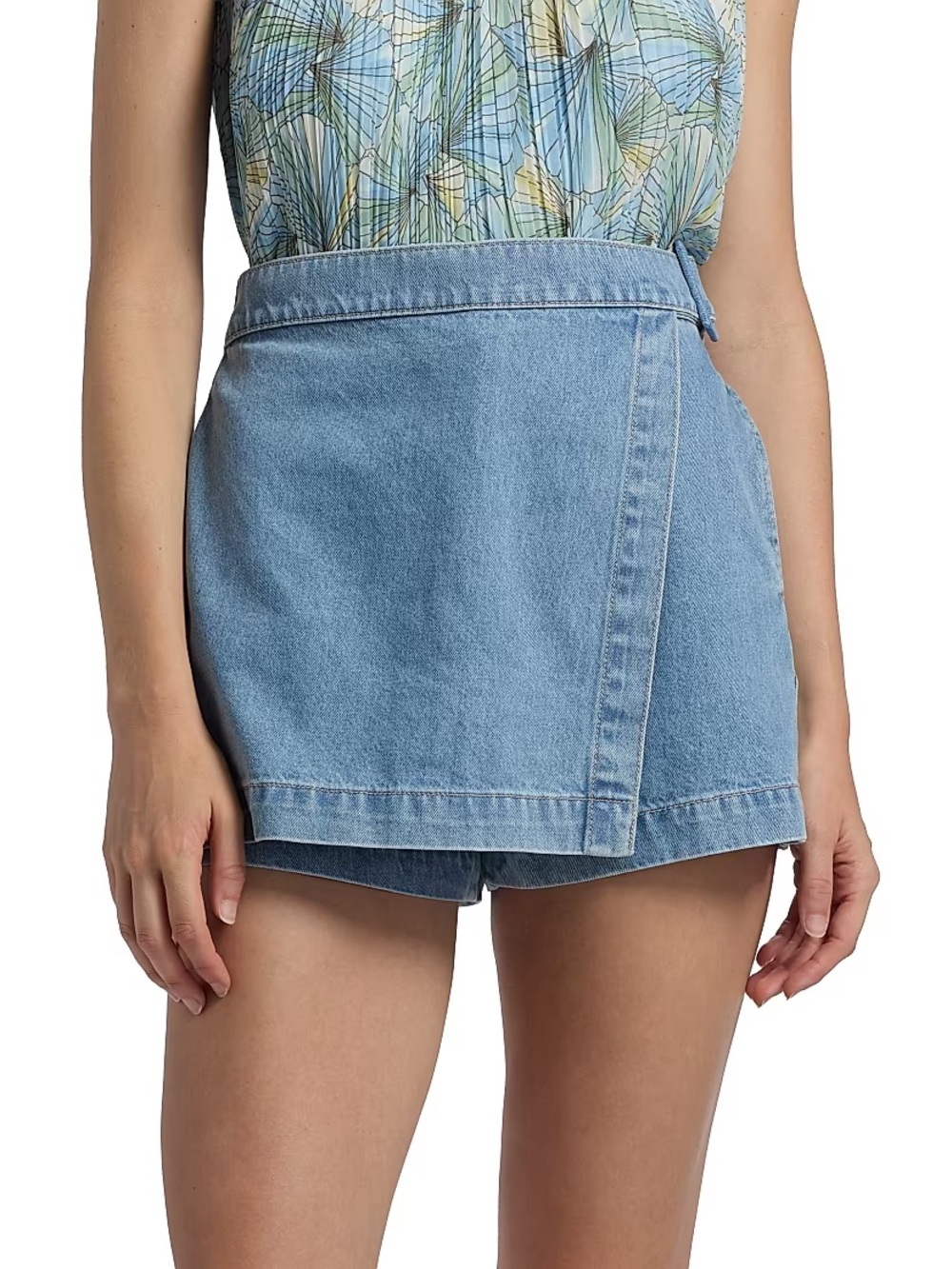 Veronica Beard Diaz Wrap Denim Skort sz 2 skirt shorts